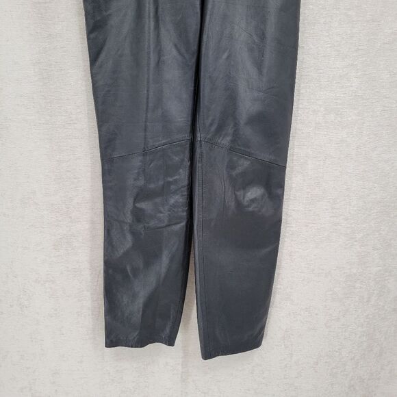 Byrnes and Baker Vintage High Waisted Leather Pants Straight Leg - Picture 2 of 13